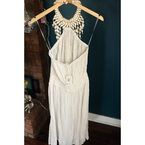 Ramy Brook NWT Viola Shell Bib Swim Cover-Up White Dress Size M - Picture 4 of 15